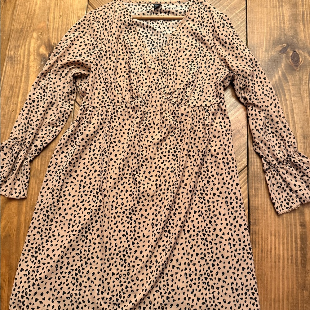 Stylish Tan Leopard Print Dress